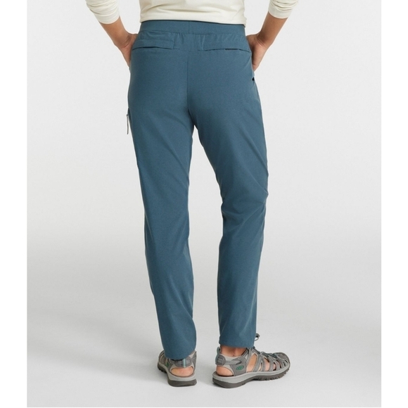 LL Bean Pants Womens Small R Cargo Blue Tropicwear Stretch Ripstop Pull On Storm - Picture 1 of 13